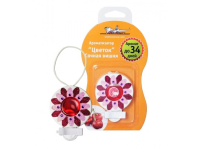 Ароматизатор воздуха на дефлектор AIRLINE "Цветок" сочная вишня