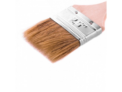 Кисть плоская "Стандарт" 2,5", натуральная щетина, деревянная ручка Mtx