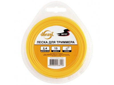 Леска для триммера квадратная, 1,6мм х 15м// Denzel //Россия