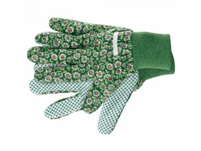 Перчатки садовые х/б ткань с ПВХ точкой, манжет, L //PALISAD