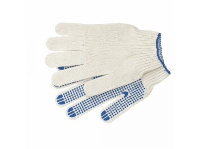 Перчатки х/б, ПВХ "точка", 7 класс // Сибртех Россия