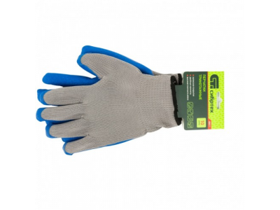 Перчатка двойная утепленная, латексное рельефное покрытие, 127 г Россия Сибртех