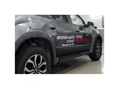 Пороги металлические Вариант 2 для Nissan Terrano 2014—