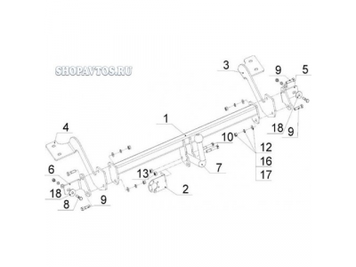 Фаркоп на Peugeot Partner II фургон 2008г.-по н.в.