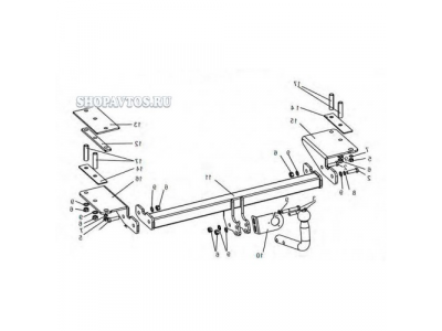 Фаркоп на Chevrolet Lacetti седан 2004г.-по н.в.