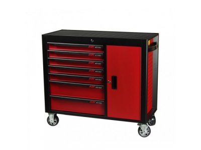 JTC Тележка инструментальная 7 секций красная с боковым ящиком JTC