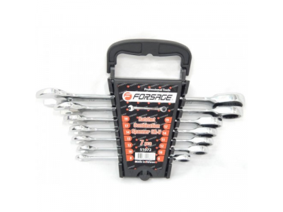 Набор ключей комбинированных трещоточных 7пр. (8,10,12,13,14,17,19мм)в пластиковом держателе