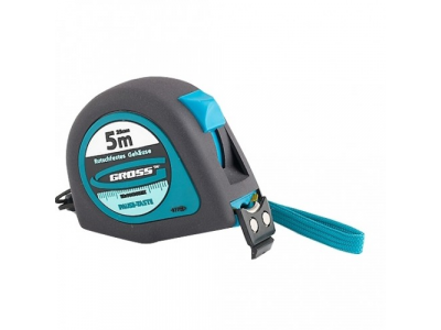 Рулетка "Ergonomisch", 5 м x 25 мм, магнитный обрезиненный зацеп //GROSS