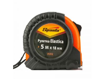 Рулетка Elastica, 5 м х 18 мм, обрезиненный корпус// SPARTA