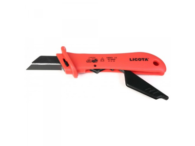 Нож электрика для снятия изоляции VDE 1000В, с откидной защитой