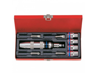 Отвертка ударная с принадлежностями 5/16", 10 предметов, KING TONY