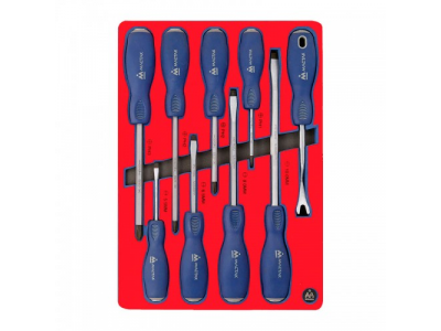 Набор отвёрток силовых, ложемент, 9 предметов, МАСТАК