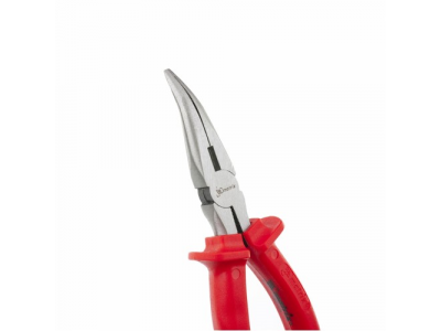 Длинногубцы Econom, 200 мм, изогнутые шлифованные, пластмассовые рукоятки// MATRIX