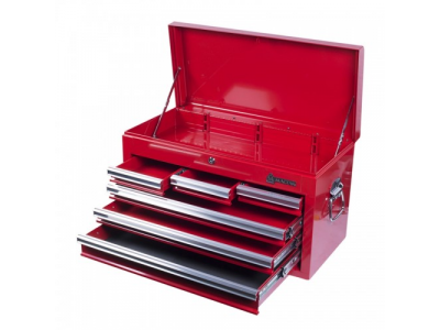 Ящик инструментальный, 6 полок, красный