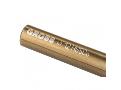 Сверло спиральное по металлу, 12 мм, HSS-Co GROSS