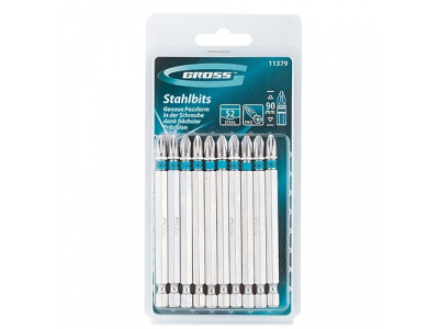 Набор бит PH2х90, сталь S2, 10шт //GROSS