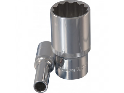 Головка торцевая 12 гранная глубокая 1/2"DR 15мм., Ombra 112215