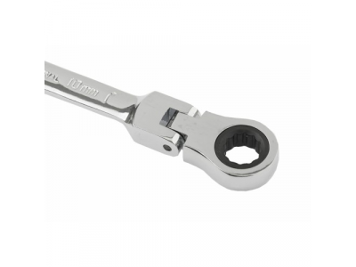 Ключ комбинированный трещоточный, 10мм, CrV, шарнирный, зерк.хром// MATRIX PROFESSIONAL