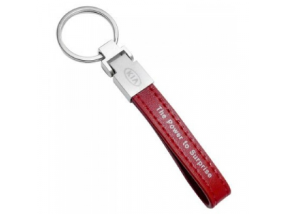 Кожаный брелок Kia Keyring, Leather Red, артикул R8480AC504K