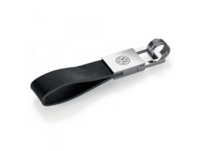 Брелок на кожаном ремешке Volkswagen Logo Keyring, Leather-Metall, артикул 000087011E