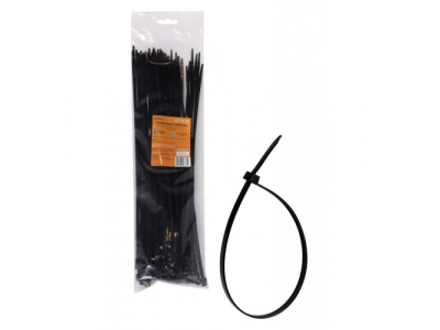 Стяжки (хомуты) кабельные 4,8*350 мм, пластиковые, черные, 100 шт. AIRLINE