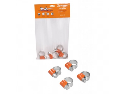 Хомуты 8-12/9,7 мм, W1 (оцинкованный), комплект 4 шт.