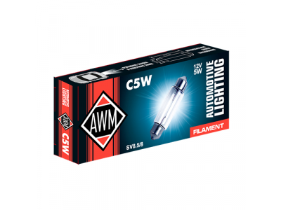 Лампа накаливания AWM C5W 12V 5W (SV8.5/8)